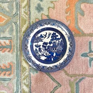 Blue and White Willow-Pattern Decorative Plate